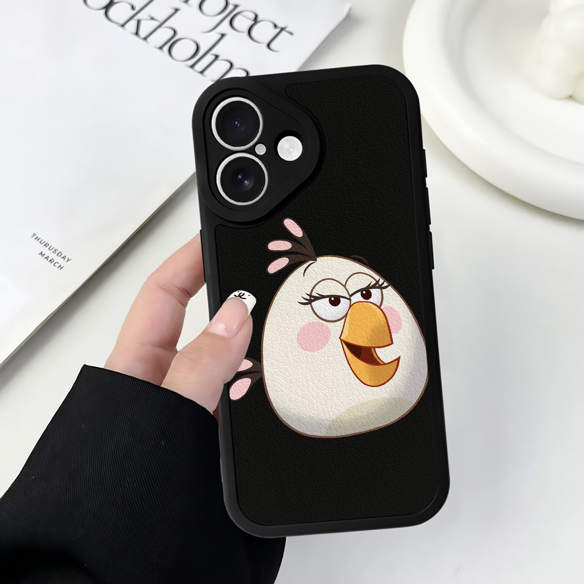 （画像用） Angry Birds アングリーバード 【iPhone 16シリーズ対応】シリコンスマホケース（レザー調） 材質：シリコン